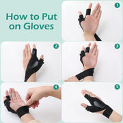 Rechargeable LED Fingerless Flashlight Gloves – Pair