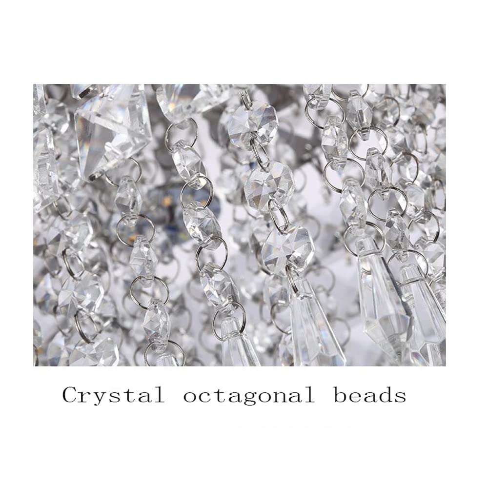 Luxury Crystal LED Chandeliers Modern Square Raindrop Flush Mount Ceiling Light Fixtures Lighting Pendant Lamp for Bedroom,Living Room Closet Foyer (White Light, 20CM/8 inch)
