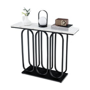 100 cm Faux-Marble Console Table – White & Black