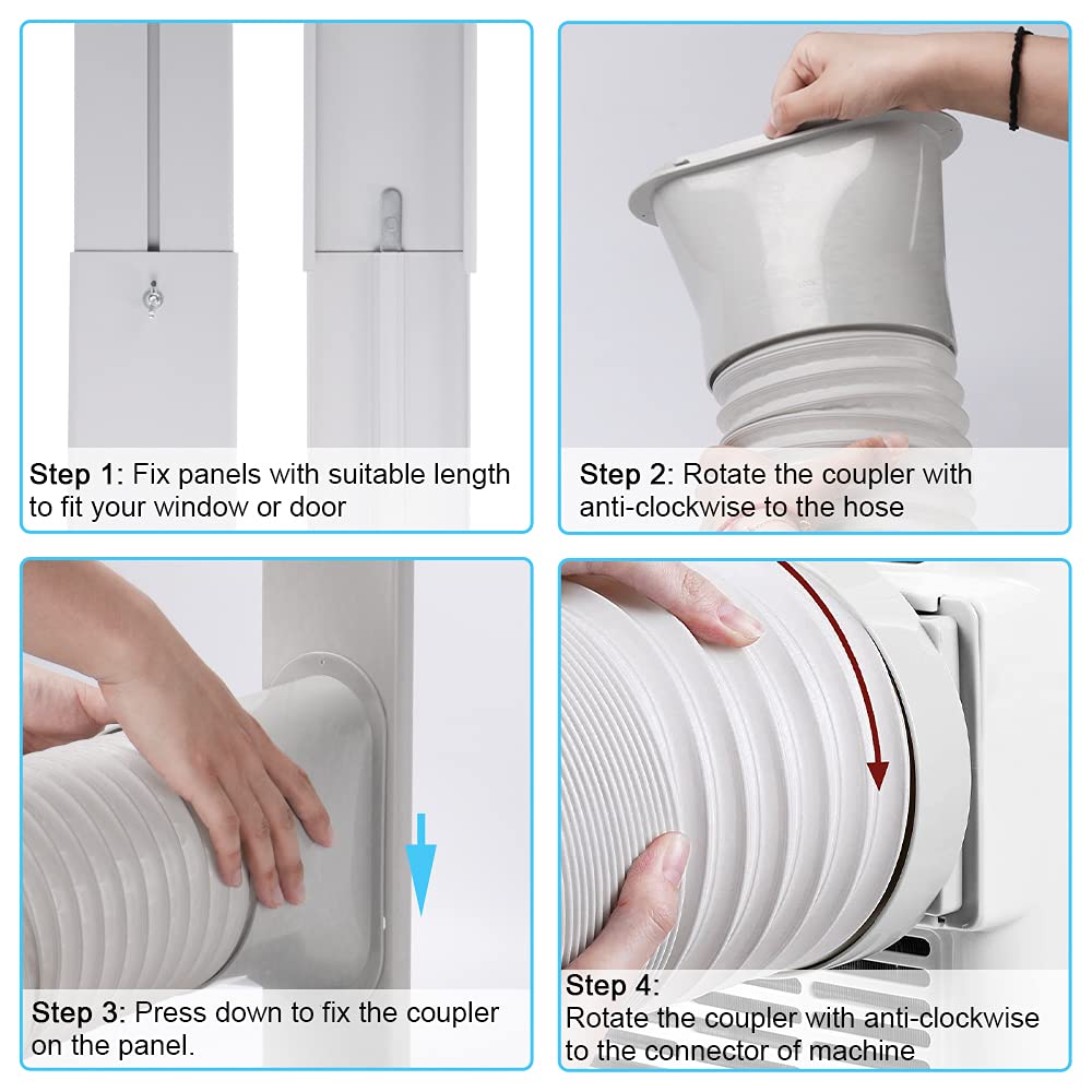 15 cm Portable-AC Exhaust Hose & Adjustable Window Vent Kit