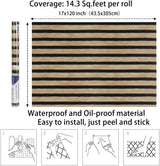 Arthome Wood Grating Wallpaper 43.5x305cm Self-Adhesive Removable Peel and Stick Wallpaper Vinyl Decorative Wood Stripe Grain Paper Natural Wooden Slats for Furniture Easy to Clean