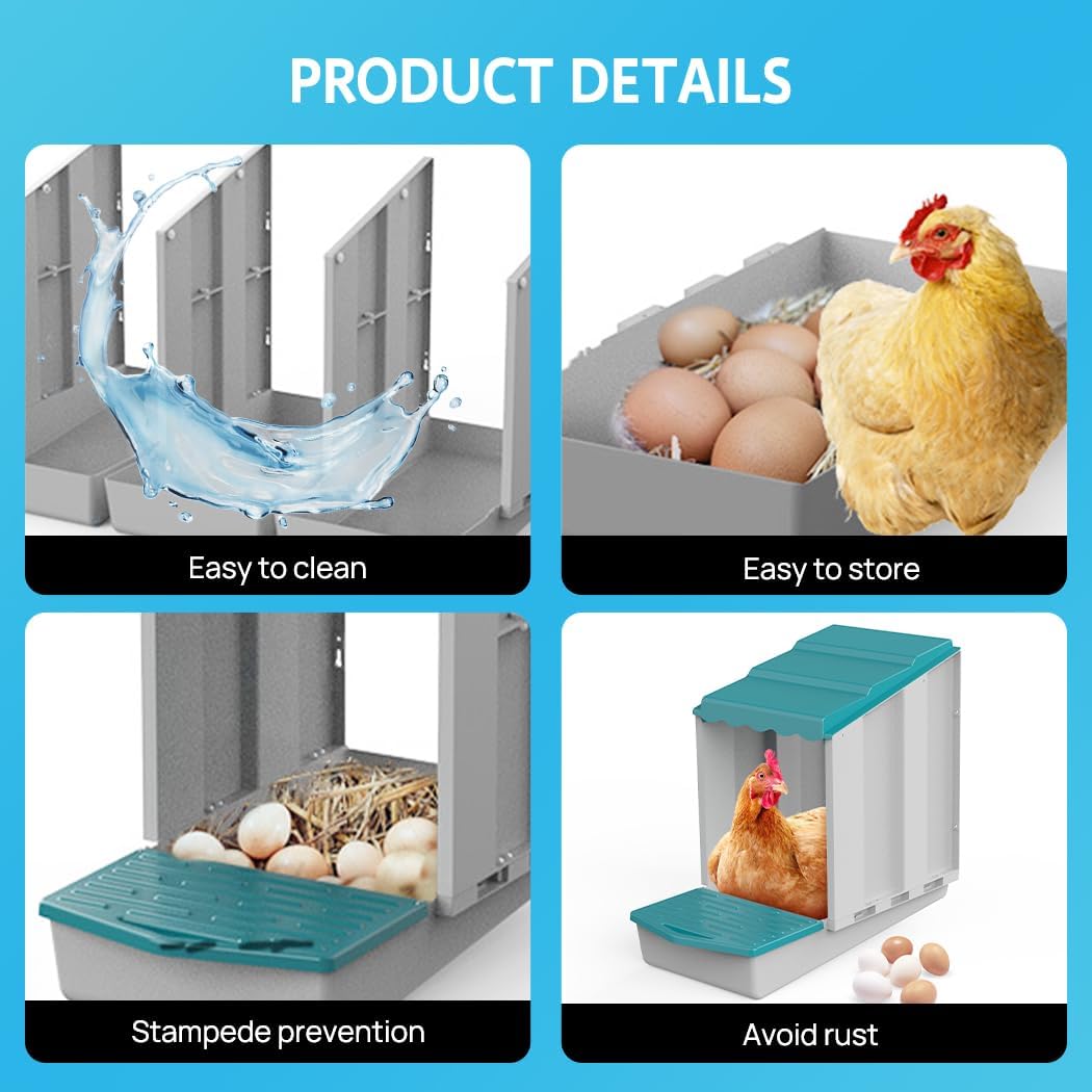 3 Hole Chicken Nesting Box Roll Away Chook Hen Laying Boxes Modular Nest House