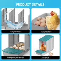 3 Hole Chicken Nesting Box Roll Away Chook Hen Laying Boxes Modular Nest House