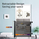 Retractable Safety Gate Baby Gate Dog Gate for Door Stair, Durable Mesh and Rotary Lock Design, 86cm Tall Extends up to 150cm Wide Gate Black Color