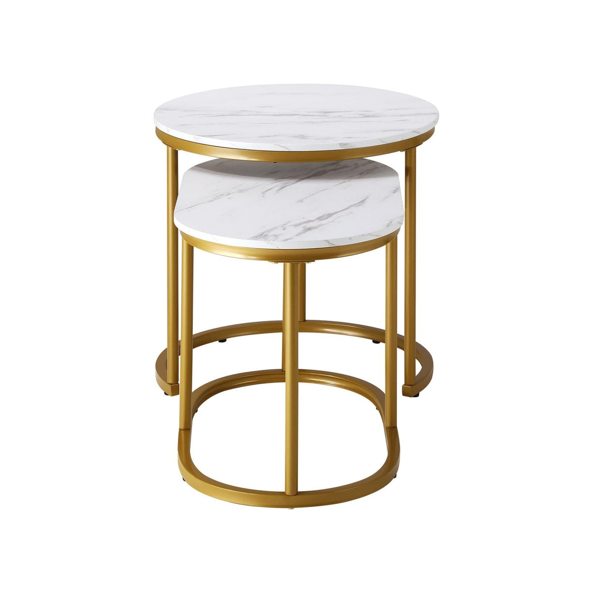 Round Marble Nesting Coffee Tables – Set of 2