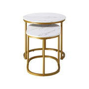 Round Marble Nesting Coffee Tables – Set of 2
