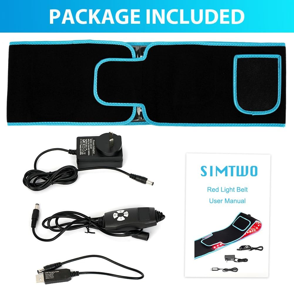 KitchEss Red Light Belt, Infrared Red Light Pad for Body, Near Infrared Light Lamp for Waist Thighs Shoulder Back Muscle Adjustable & Portable for Office/Home Use, Large Size 120cm Length