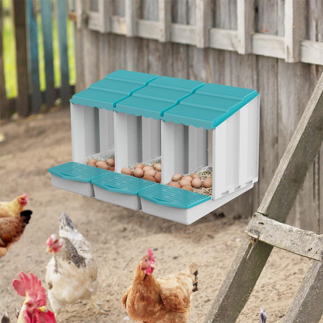 3 Hole Chicken Nesting Box Roll Away Chook Hen Laying Boxes Modular Nest House