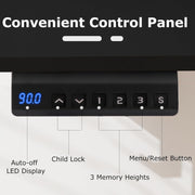 Electric Standing Desk, Sit Stand Home Office Desk with 3 Memory Height Settings, Height Adjustable Computer Desk with 2 Hanging Hooks & Cable Management