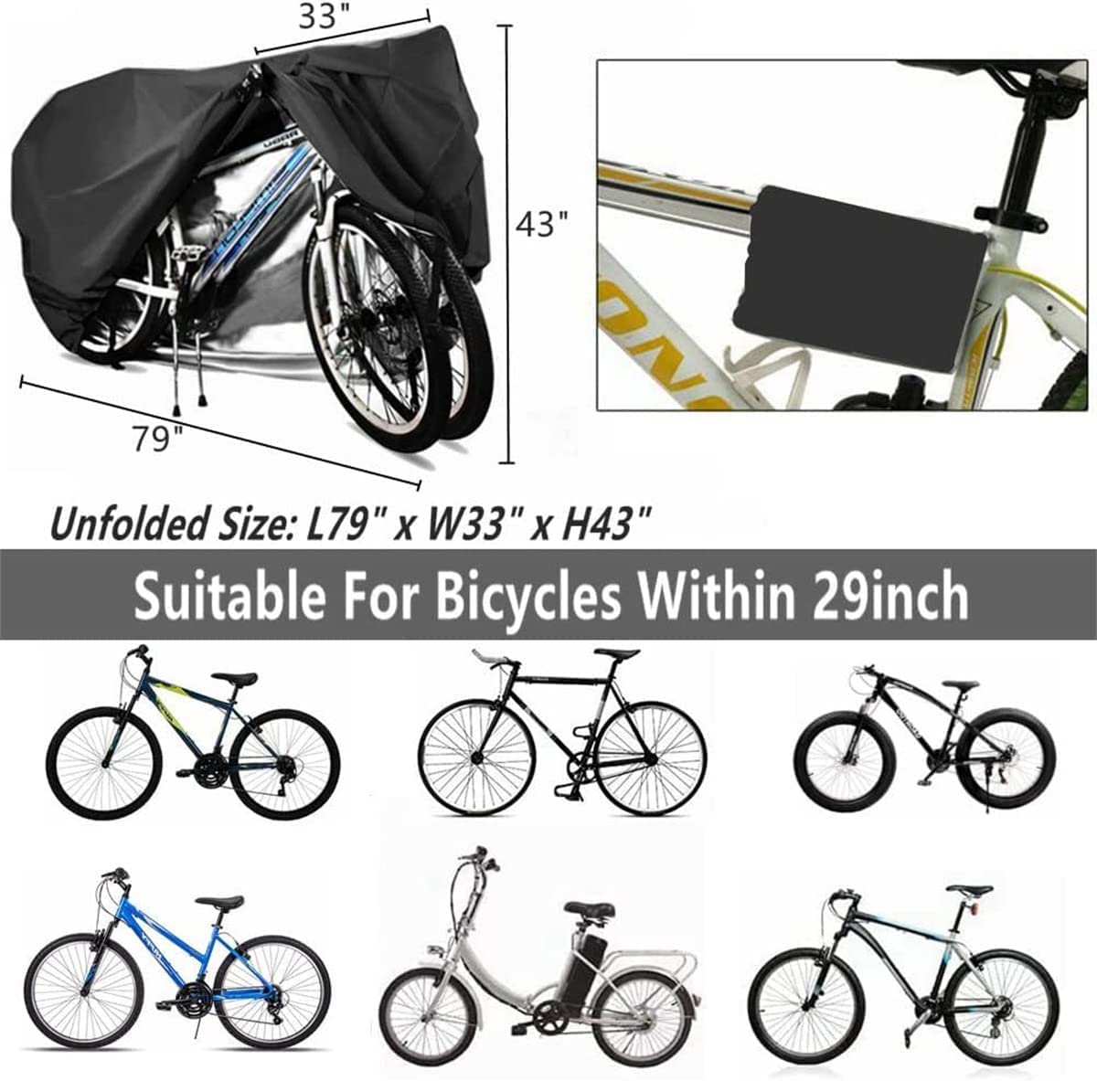 Outdoor Bike Cover for 2–3 Bikes – 2XL