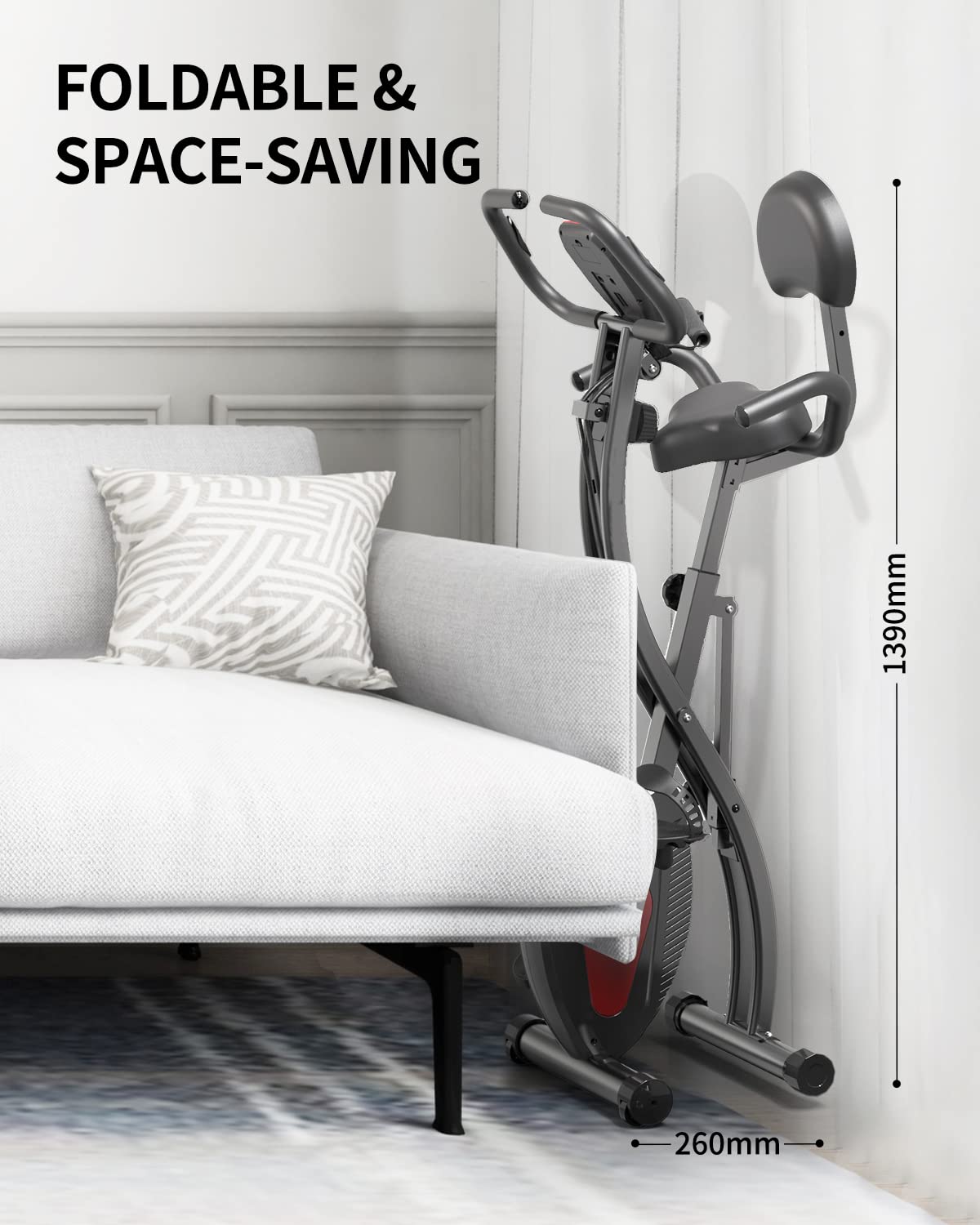 3-in-1 Foldable Magnetic Exercise Bike – 120 kg