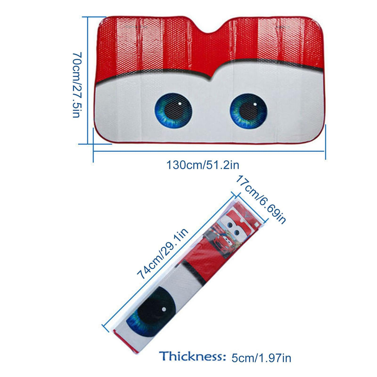 Car Windshield Sunshade Eyes, Cartoon Eyes Car Sun Visor, Car Sun Visors for Windscreen, Front Window Sunshade for Car, Foldable Aluminium Foil Windshield Sunshade Anti-UV, Heat Protection