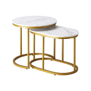 Round Marble Nesting Coffee Tables – Set of 2