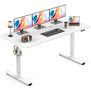 Electric Height-Adjustable Standing Desk with Spliced Top