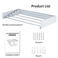 Roccar 80cm Folding Wall Drying Rack – 5 Aluminium Rods