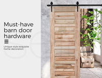 3.66 m Black Single Barn-Door Track & Roller Hardware Kit