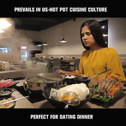 28 cm Divided Stainless-Steel Shabu-Shabu Hot Pot – 6 qt