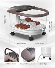 Foot Spa Bath Massager, Motorized Foot Spa with Heat and Massage and Jets,Powerful Bubble Jets with Infrared,Shiatsu Foot Spa Massager Corn Rollers,Relieve Feet Muscle Pain