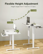 100 × 50 cm Electric Standing Desk with Keyboard Tray & Memory