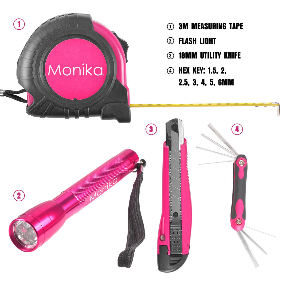 159PCS Pink Tool Kit Portable Household Tool Set Multi-functional Repair Tool for Household Repair Removal Maintenance General Household Hand Tool Kit with Storage Case