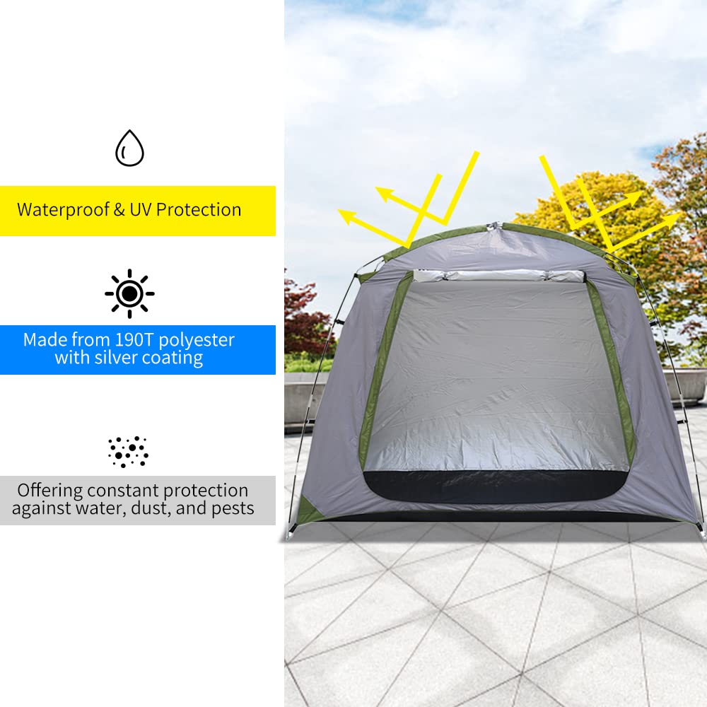Silver-Coated Outdoor Bicycle Storage Tent