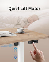 FEZIBO Electric Standing Desk Adjustable Height, 40 x 24 Inch Sit and Stand Desk, Home Office Desk, Ergonomic Workstation Computer Desk, Ivory