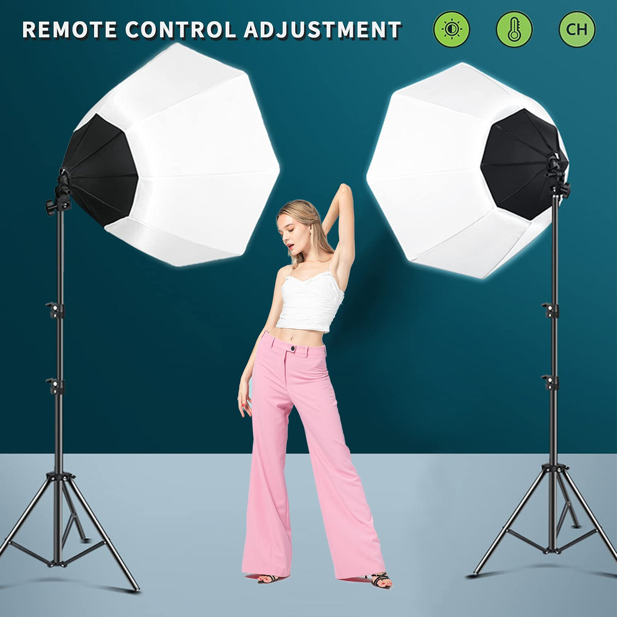 Softbox Lighting Kit 20"x 28"/ 50x70 cm Soft Box Studio Lights 2x135W 5500K Continuous Lighting Equipment with Energy Saving Light Bulb & Carry Bag, Light for Portraits and Product Photography