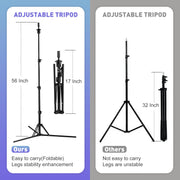 63-Inch Adjustable Foldable Wig-Head Tripod