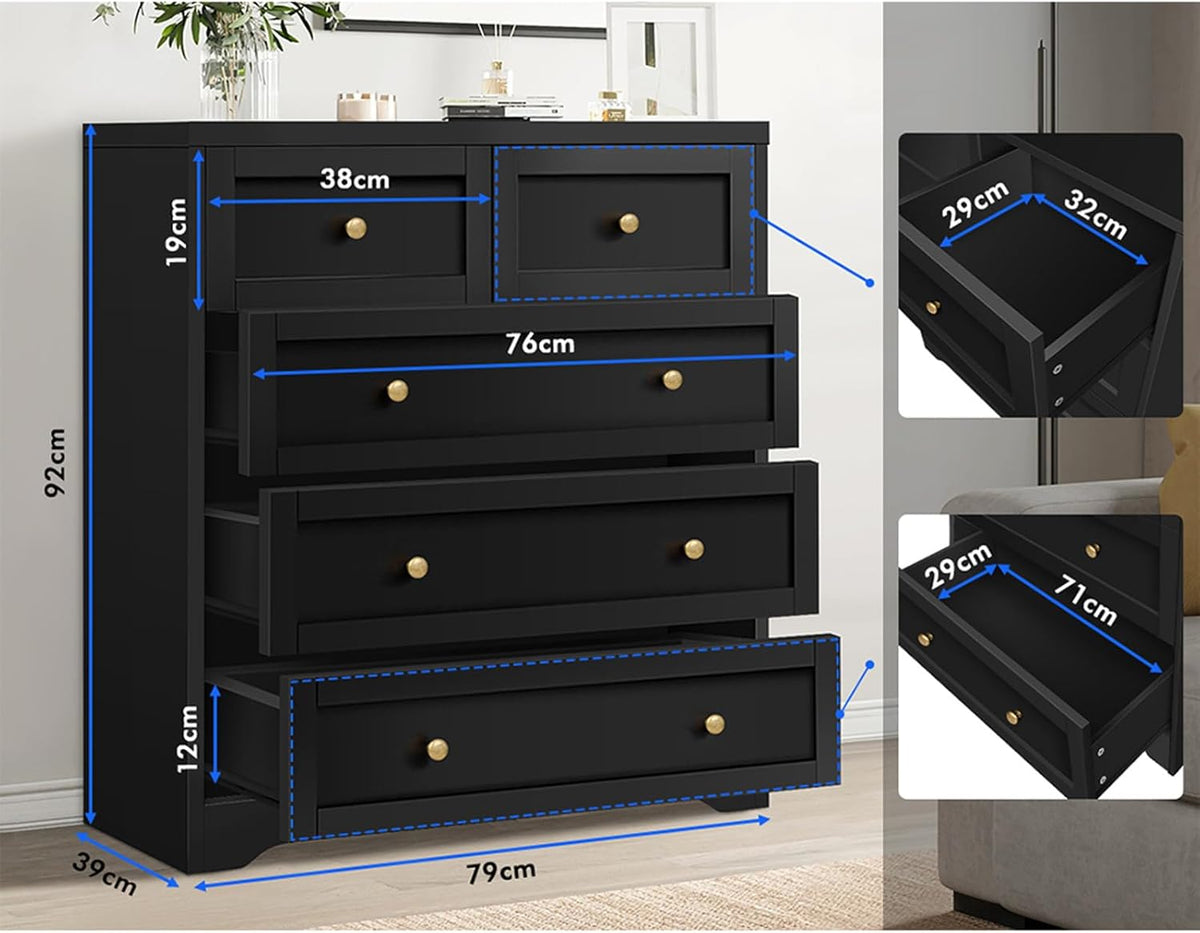 5-Drawer Tallboy Storage Cabinet
