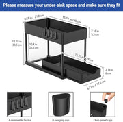 2-Tier Pull-Out Under-Sink Organiser – Black or White