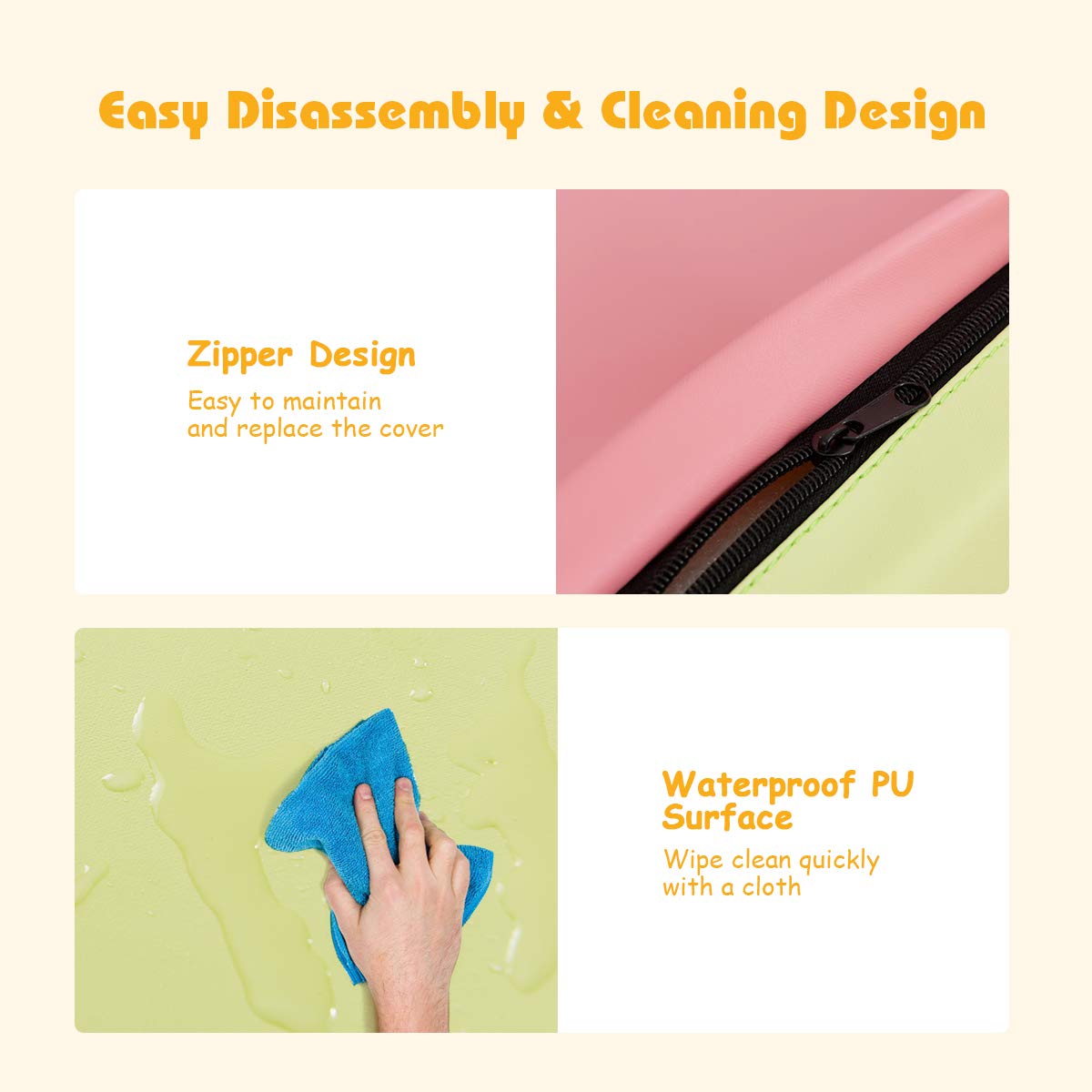 Kids Crawl & Climb Foam Play Set, 5-Piece Kids Foam Block Interactive Playset for Climbing, Crawling, Sliding, Lightweight Foam Shapes for Toddlers in Home, Kindergarten, Playroom (Pink)