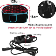 Red Light Belt, Infrared Red Light Pad for Body, Near Infrared Light Lamp for Waist Thighs Shoulder Back Muscle Adjustable & Portable for Office/Home Use, Large Size 120cm Length