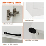 190 CM Kitchen Pantry Cabinet, Tall Freestanding Cupboard with Doors & Shelves, Safety Hinges & Anti-Tipping Devices, Storage Sideboard for Dining Room Living Room, White