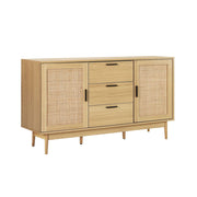 Rattan Sideboard with 3 Drawers & Adjustable Shelves