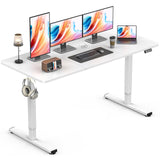Standing Desk, Height Adjustable Electric Stand up Desk, 140x60CM Sit Stand Home Office Desk with Splice Board (Rustic Brown)
