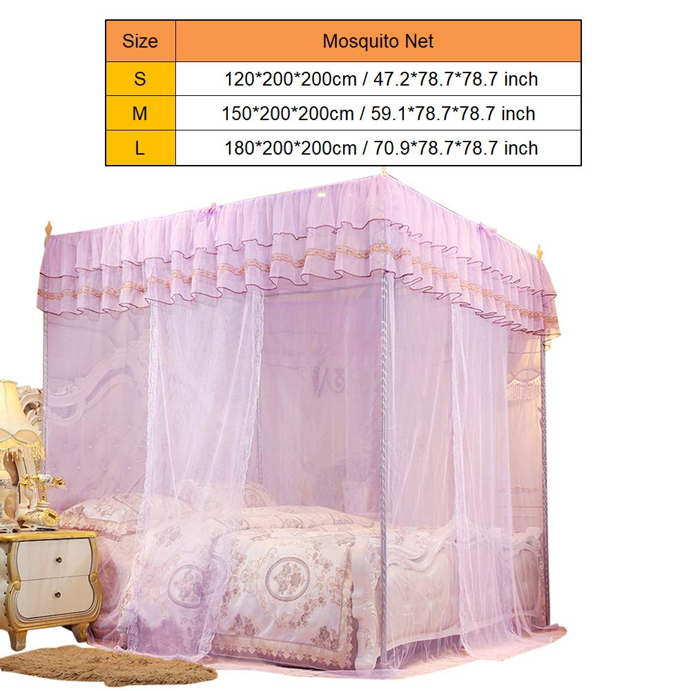 Four-Corner Sheer Mesh Bed Canopy – 150 × 200 × 200cm