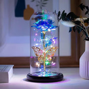 LED Rose in Glass Dome – Red, Blue or Purple