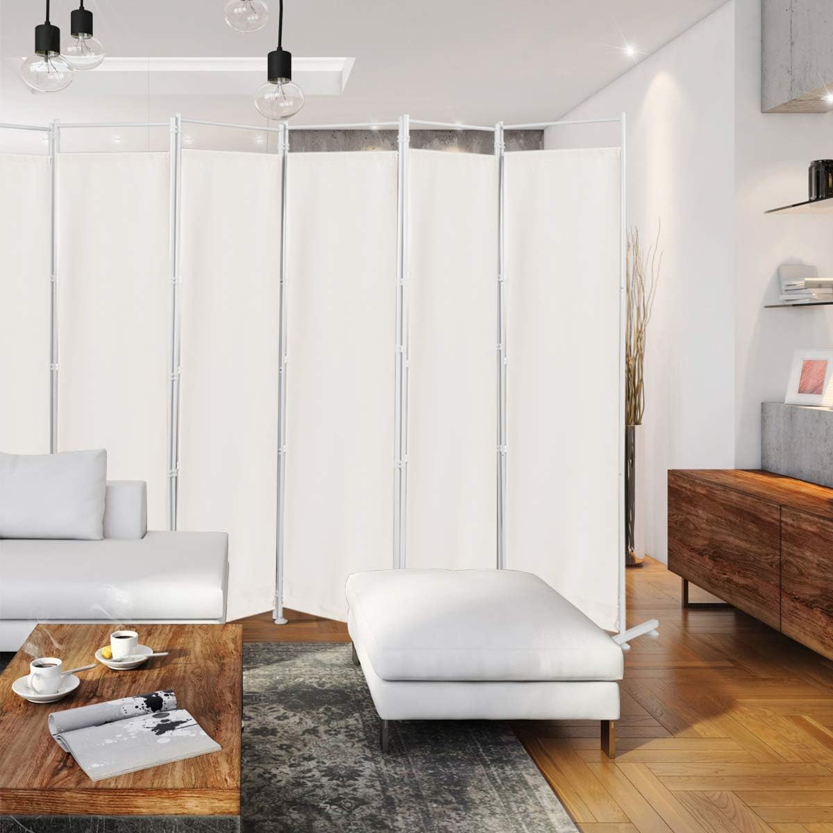 300 × 180 cm 6-Panel Folding Fabric Room Divider – 2 Colours
