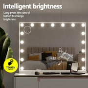 Hollywood Makeup Mirror, 80 x 60cm Vanity Mirrors Beauty Cosmetic Dressing Bathroom Decor, 17 LED Light Bulbs with 10X Magnification Frame Tabletop Lights Rectangle Dimmable