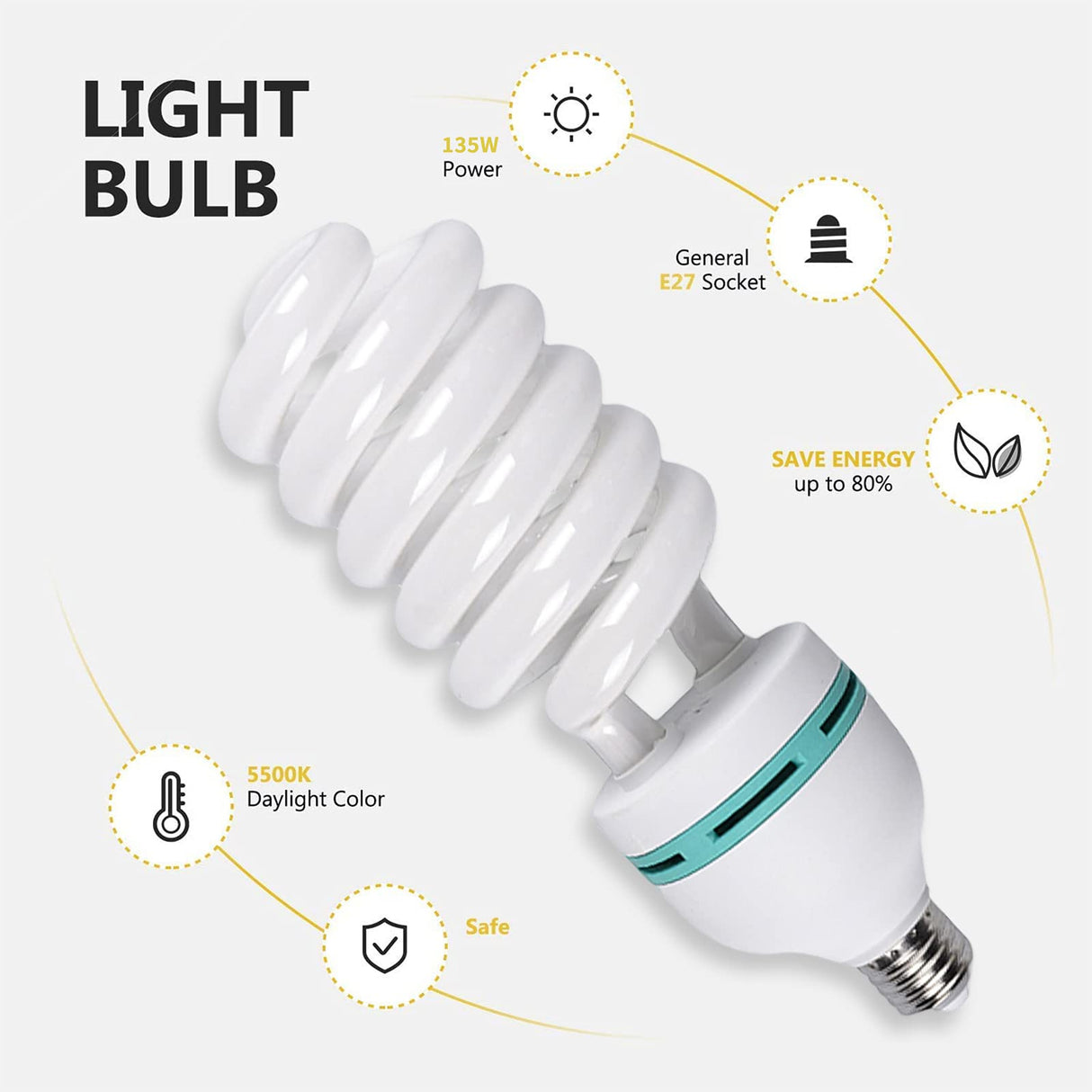 Softbox Lighting Kit 20"x 28"/ 50x70 cm Soft Box Studio Lights 2x135W 5500K Continuous Lighting Equipment with Energy Saving Light Bulb & Carry Bag, Light for Portraits and Product Photography