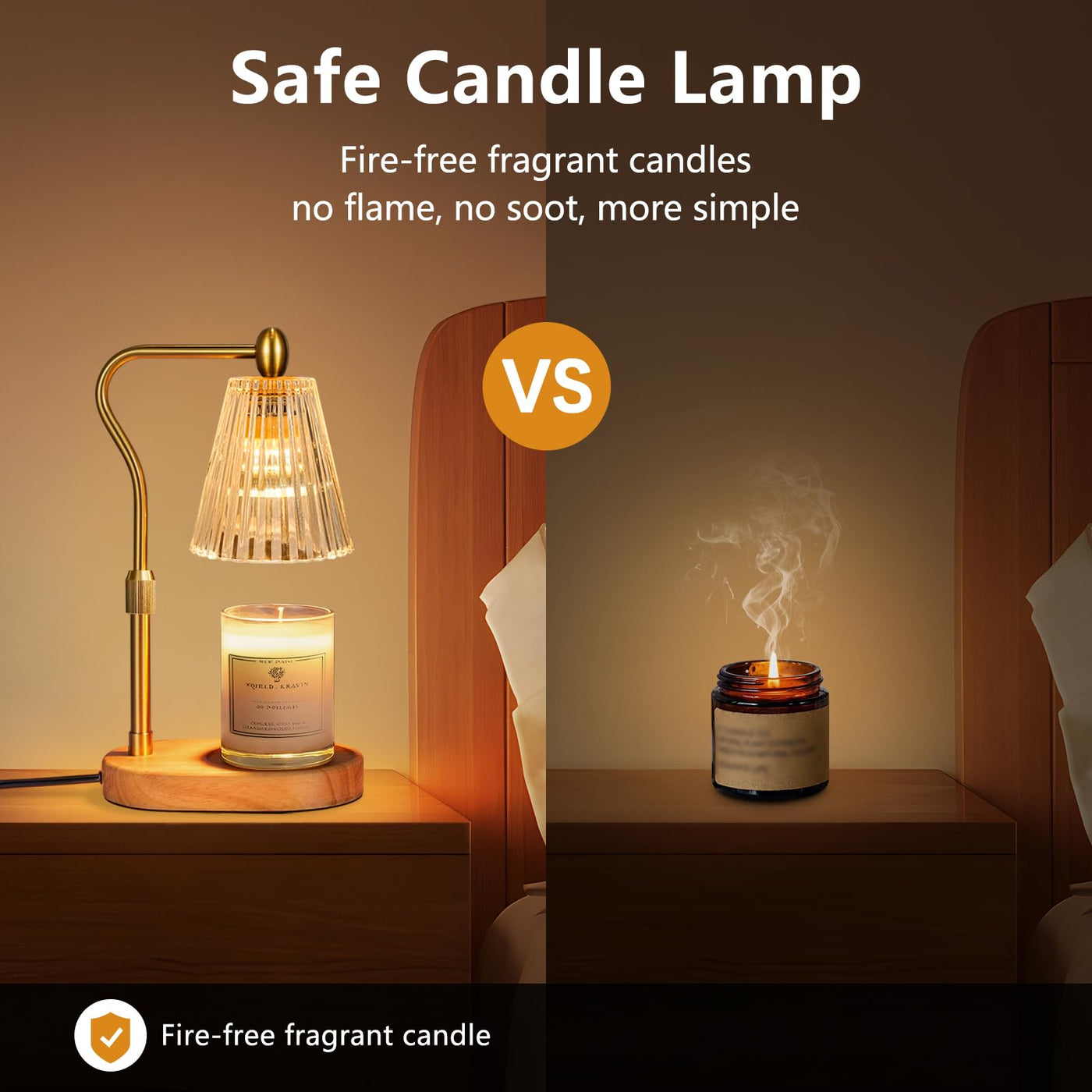 Engpure Candle Warmer Lamp - Candle Warmer Lamp with Timer and Dimmer Adjustable Height,Electric Wax Melt Warmer with 2 Bulbs for Scented Jar Candles Home Decor