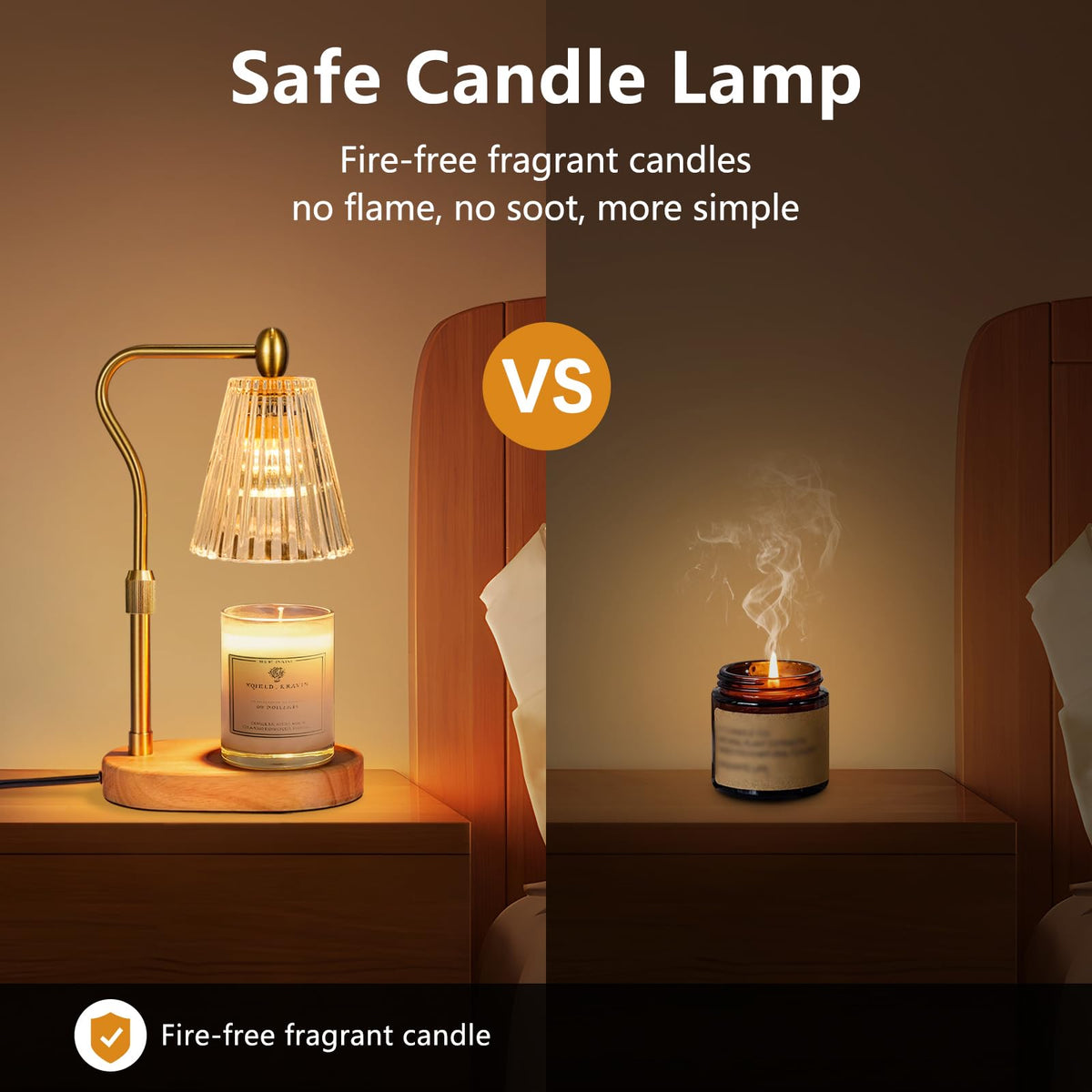 Engpure Candle Warmer Lamp - Candle Warmer Lamp with Timer and Dimmer Adjustable Height,Electric Wax Melt Warmer with 2 Bulbs for Scented Jar Candles Home Decor