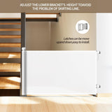 Premium Retractable Baby and Pet Gate - 33"/84cm Tall, Expands up to 55"/140cm, Ensuring Safety for Kids and Pets, Mesh Safety Gate for Stairs, Indoor, Outdoor, Doorways, Hallways