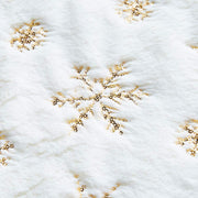 Christmas Tree Skirt - 48 inches Large White Luxury Faux Fur Tree Skirt Christmas Decorations Holiday Thick Plush Tree Xmas Ornaments (White/Gold)