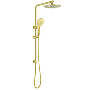 Round Brushed-Gold Twin Shower Rail Set