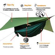 3-in-1 Camping Hammock with Bug Net & Rain Fly