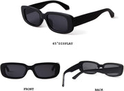 Narrow Rectangle Retro Sunglasses – Black & Tortoise