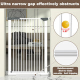 41" Extra Tall Baby Gate for Doorways and Stairs No Drill, Adjustable 29.9-40.9'' Auto Close Dog Gate Indoor, Pressure Mounted Walk Through Swing Wide Pet Gate, Tall Cat Gate with Expansion Kit, White