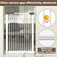 41" Extra Tall Baby Gate for Doorways and Stairs No Drill, Adjustable 29.9-40.9'' Auto Close Dog Gate Indoor, Pressure Mounted Walk Through Swing Wide Pet Gate, Tall Cat Gate with Expansion Kit, White
