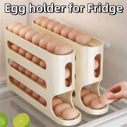 4-Tier Rolling Egg Dispenser for Fridge – Up to 30 Eggs